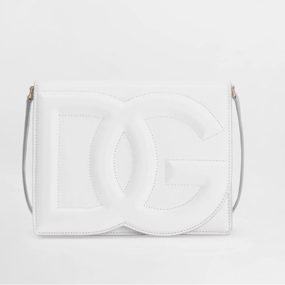 Dolce & Gabbana Logo Embossed Foldover Top Crossbody Bag